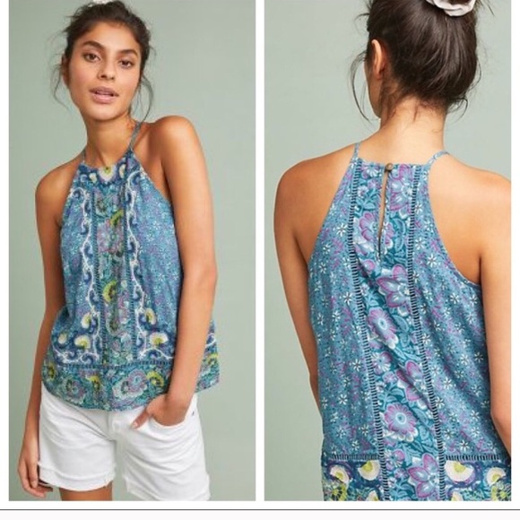 Anthropologie Tops - Anthropologie Floral Print Melina Embroidered Top